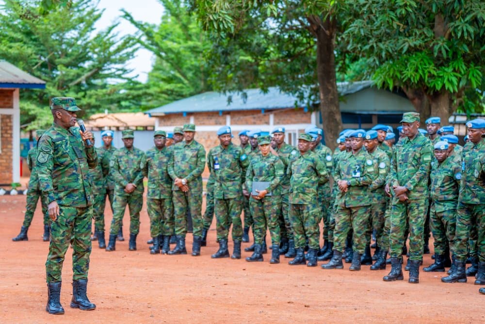 Maj Gen Nyakarundi yasuye Ingabo z’u Rwanda ziri mu butumwa muri Centrafrique